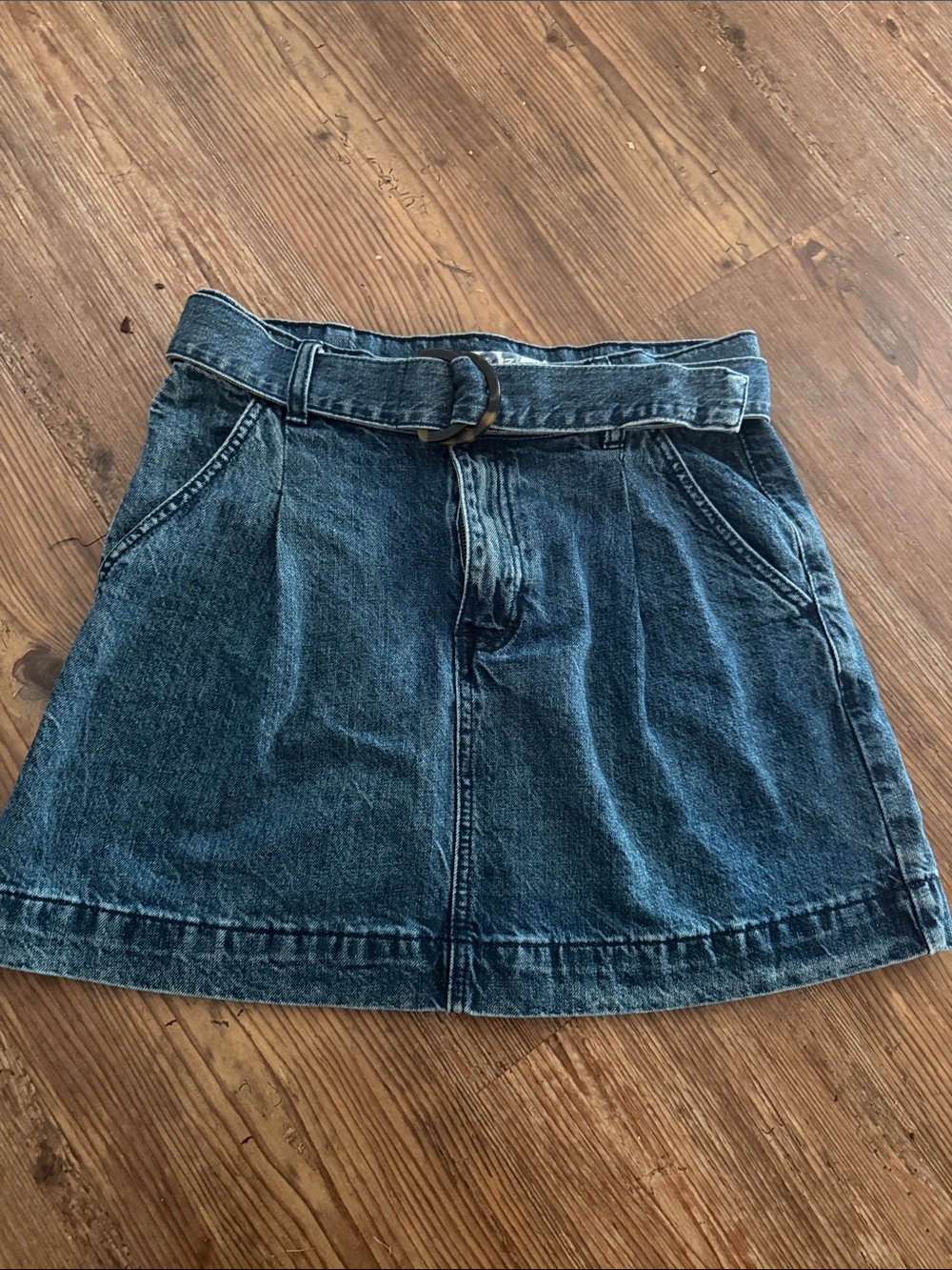 We the free free people Denim A-Line Mini Skirt with Belt - Blue 27/4